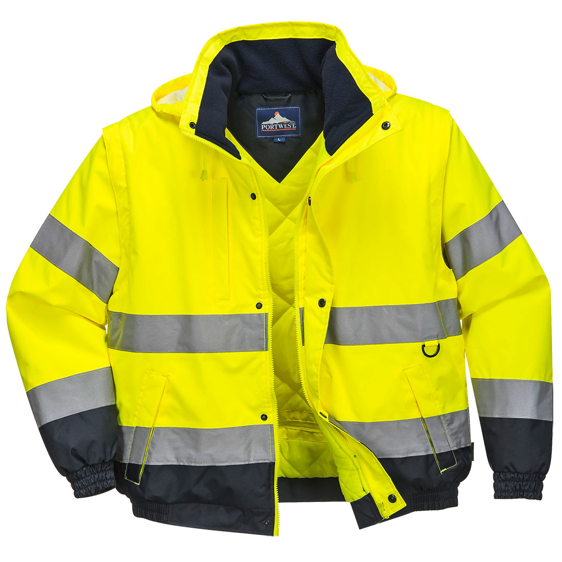 Hi-Vis Kontrast 2-in-1-Pilotjacke – Warnschutz Klasse 3 mit Kälteschutz EN 342 | Portwest C468