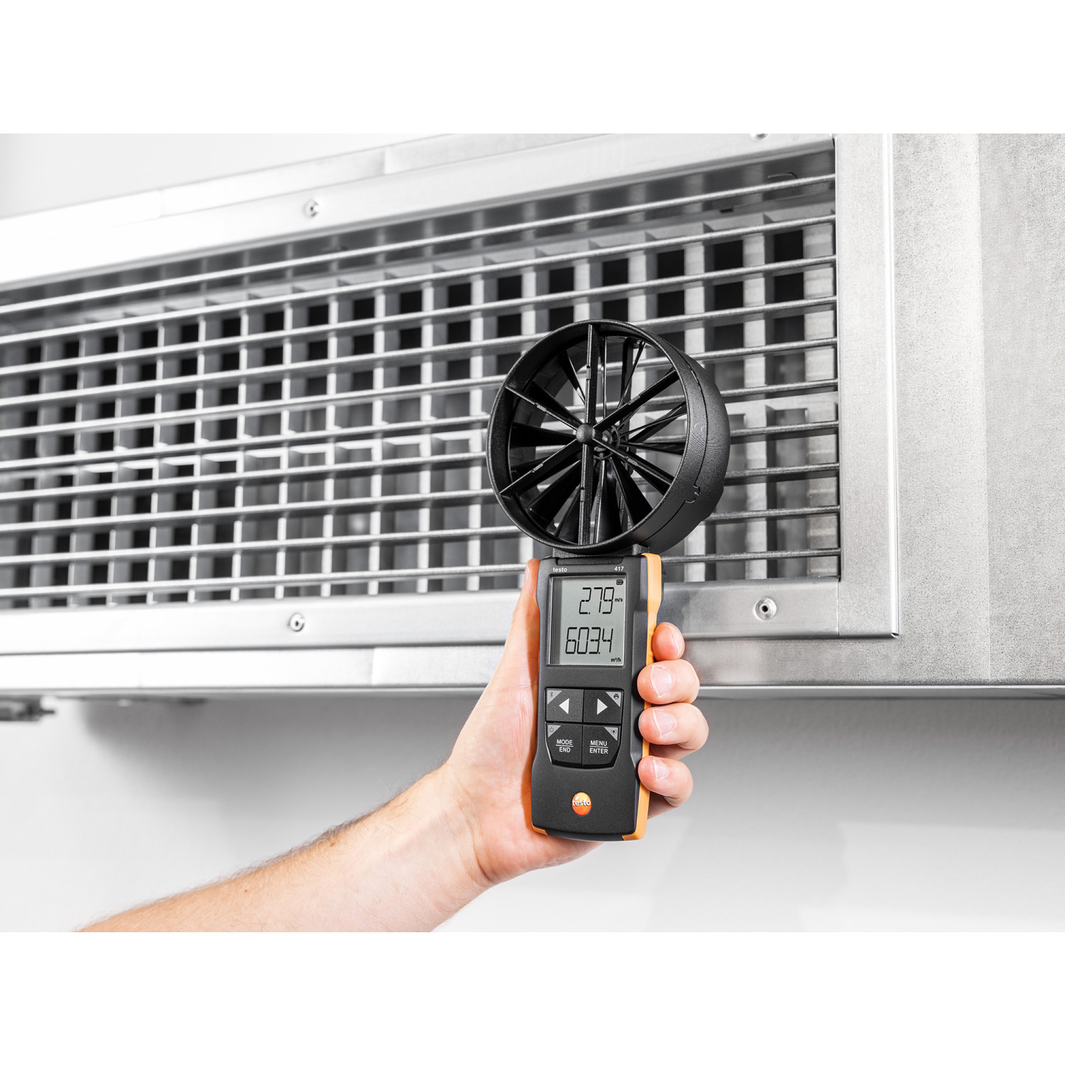 Digitales 100 mm-Flügelrad-Anemometer testo 417 mit App-Anbindung