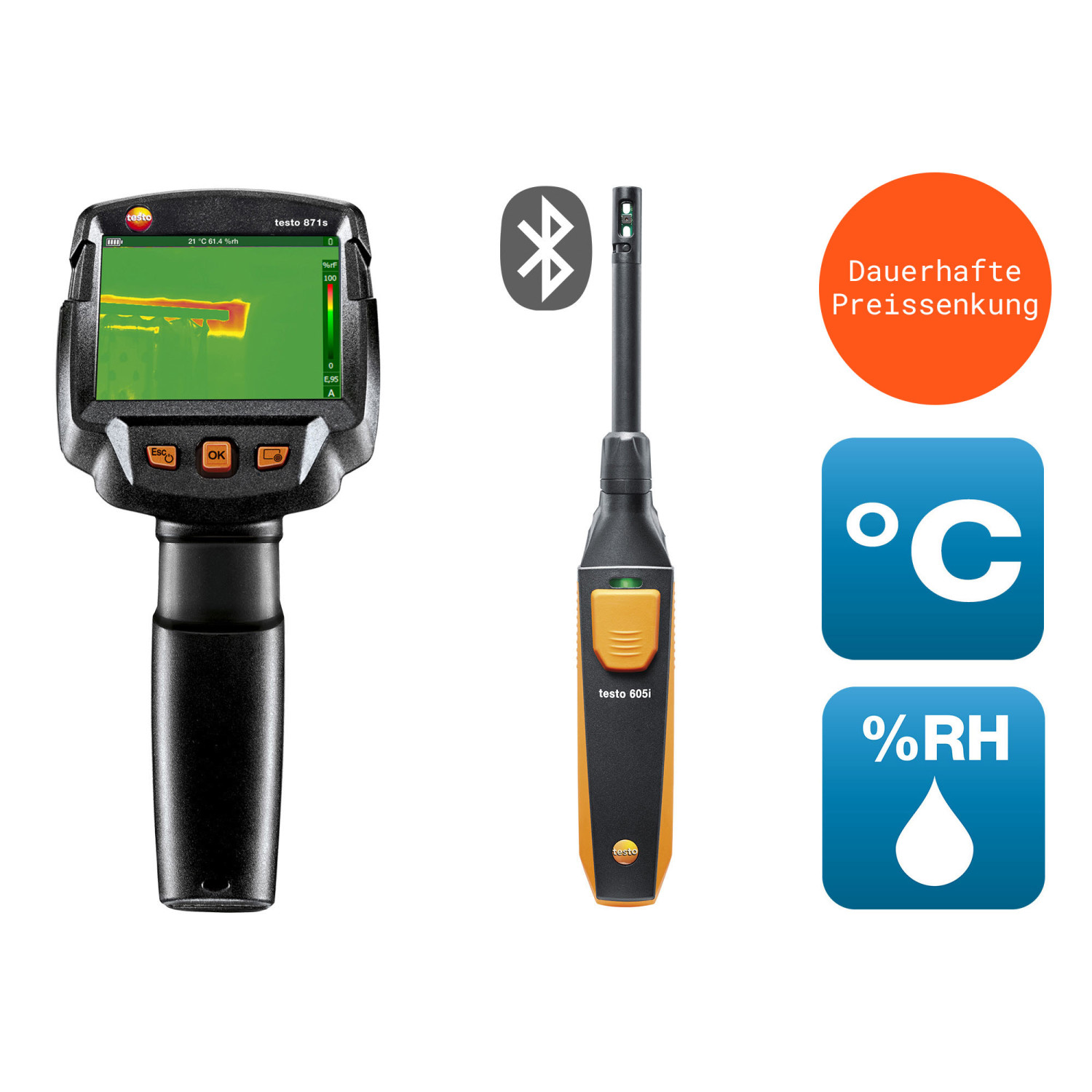 Wärmebildkamera testo 871s Baudiagnose-Set – Smartes Schimmel-Set