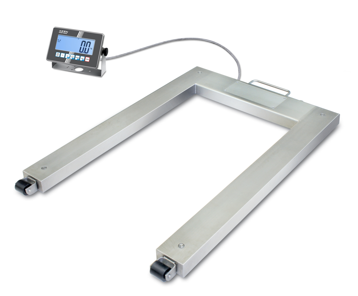 Edelstahl-Palettenwaage KERN UXC – IP67/IP68, eichfähig, 600 kg und 1,5 t