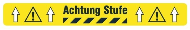 "Achtung Stufe" Bodenschilder