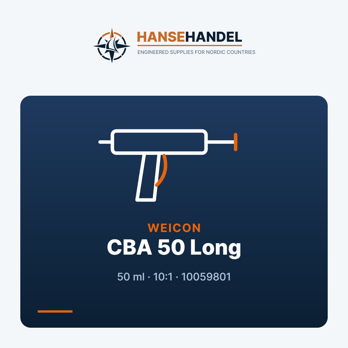 CBA 50 Long für 50ml Mixpac A & B-System Kartuschen, MV 10:1,Druckkraft 0,7kN, 3,4 bar lose