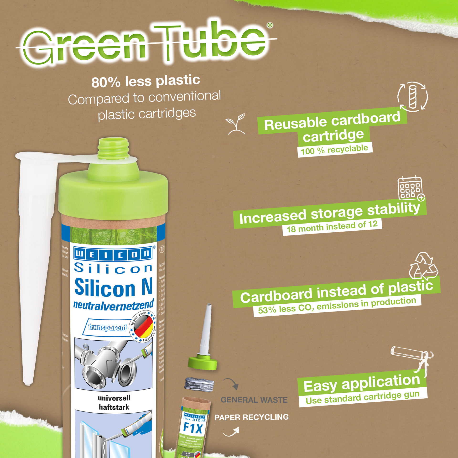 WEICON Silicon N transparent 310 ml, neutralvernetzend