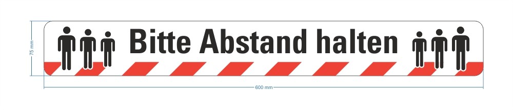 Abstand halten Bodenaufkleber