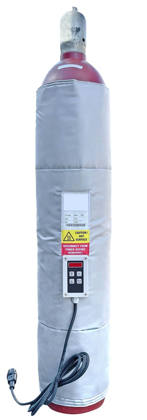 Gas cylinder heating jacket for 10, 50 and 79 litre cylinders