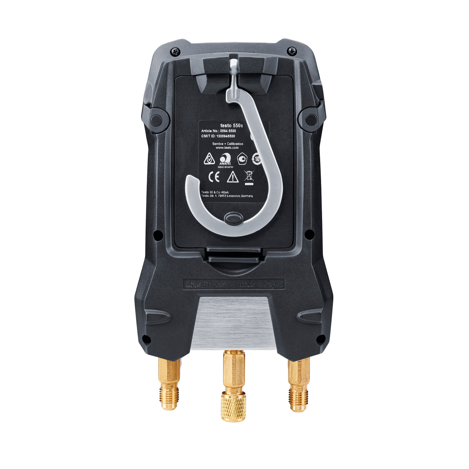 Digitale Monteurhilfe testo 550s Smart Set mit Füllschläuchen und kabellosen Zangen-Temperaturfühlern