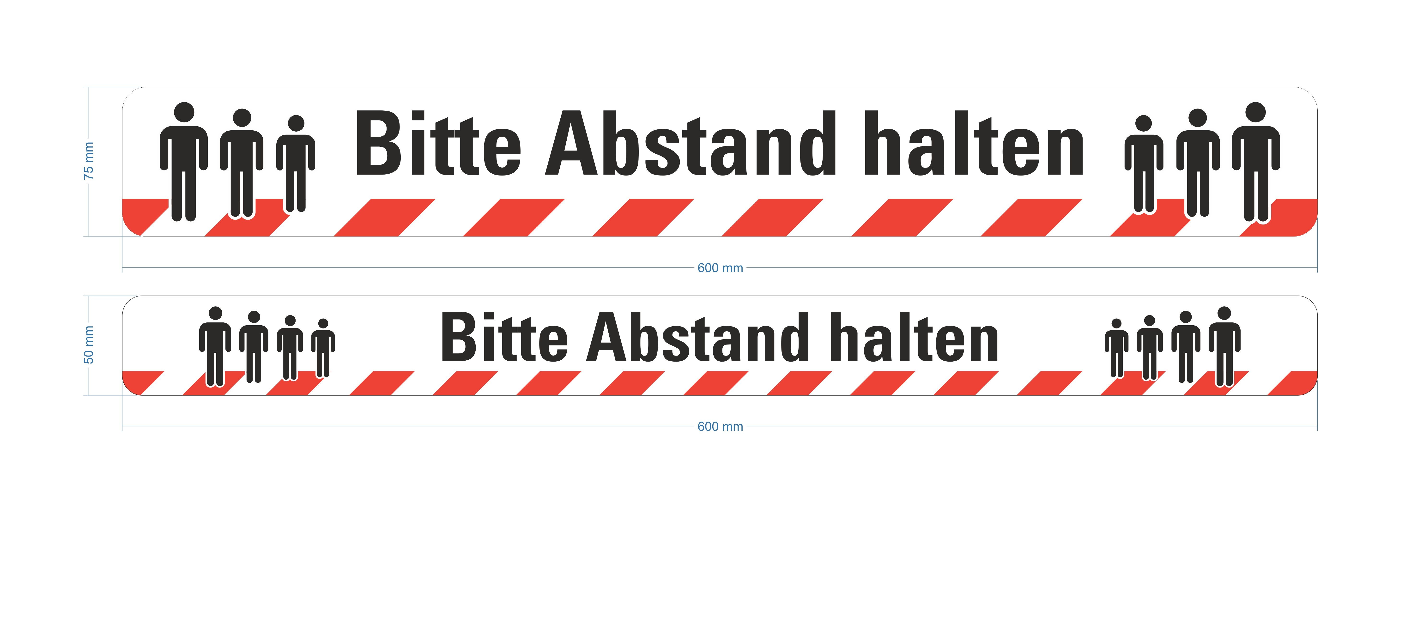 Abstand halten Bodenaufkleber