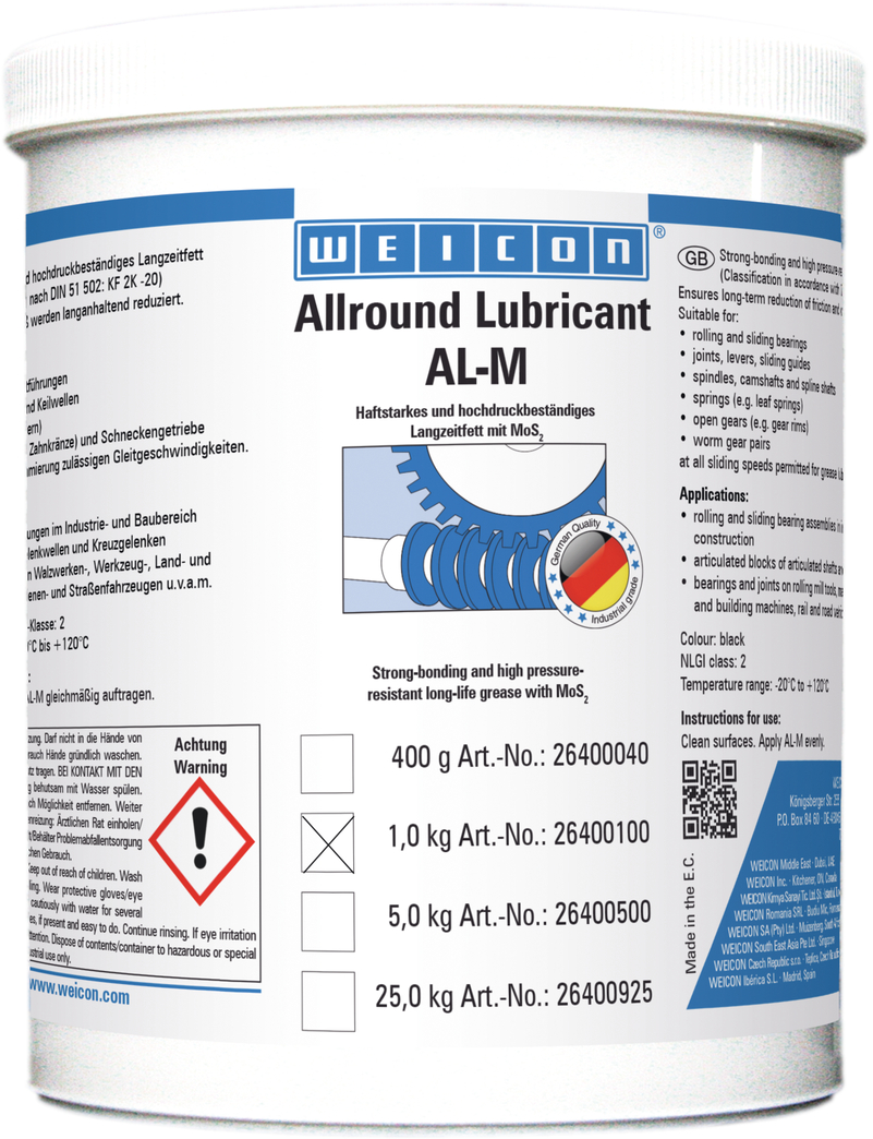 WEICON Allround-Lubricant 1 kg AL-M 1000 Langzeitfett m.MoS2