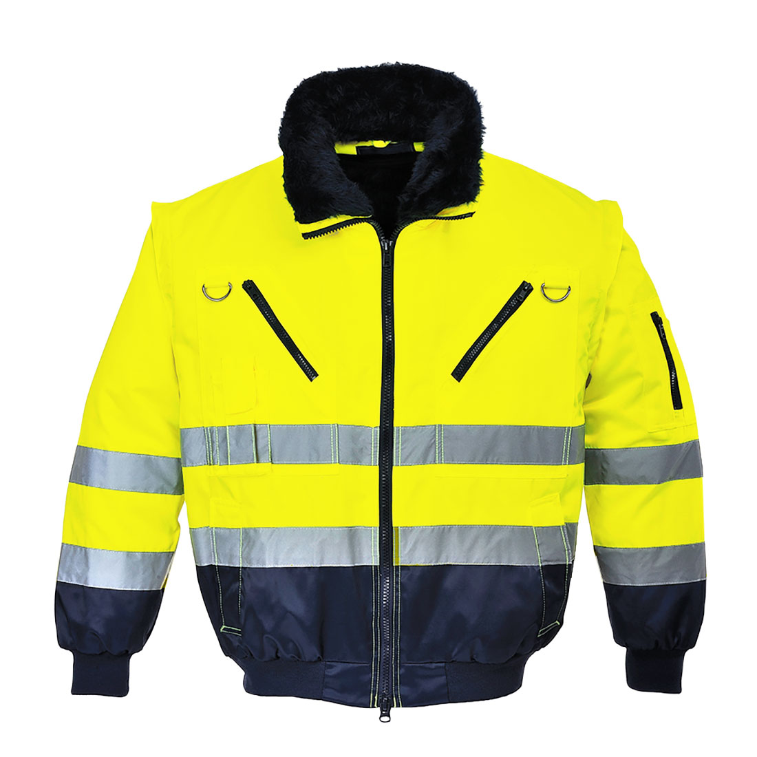 Hi-Vis 3-in-1 Kontrast Pilotjacke – Warnschutz Klasse 3 mit Kälteschutz EN 342 | Portwest PJ50