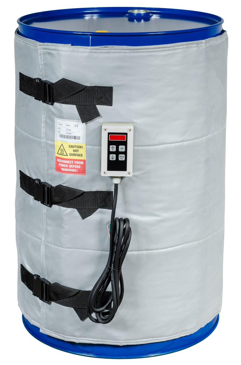 High-temperature drum heater up to 200 °C for 25 to 220 l