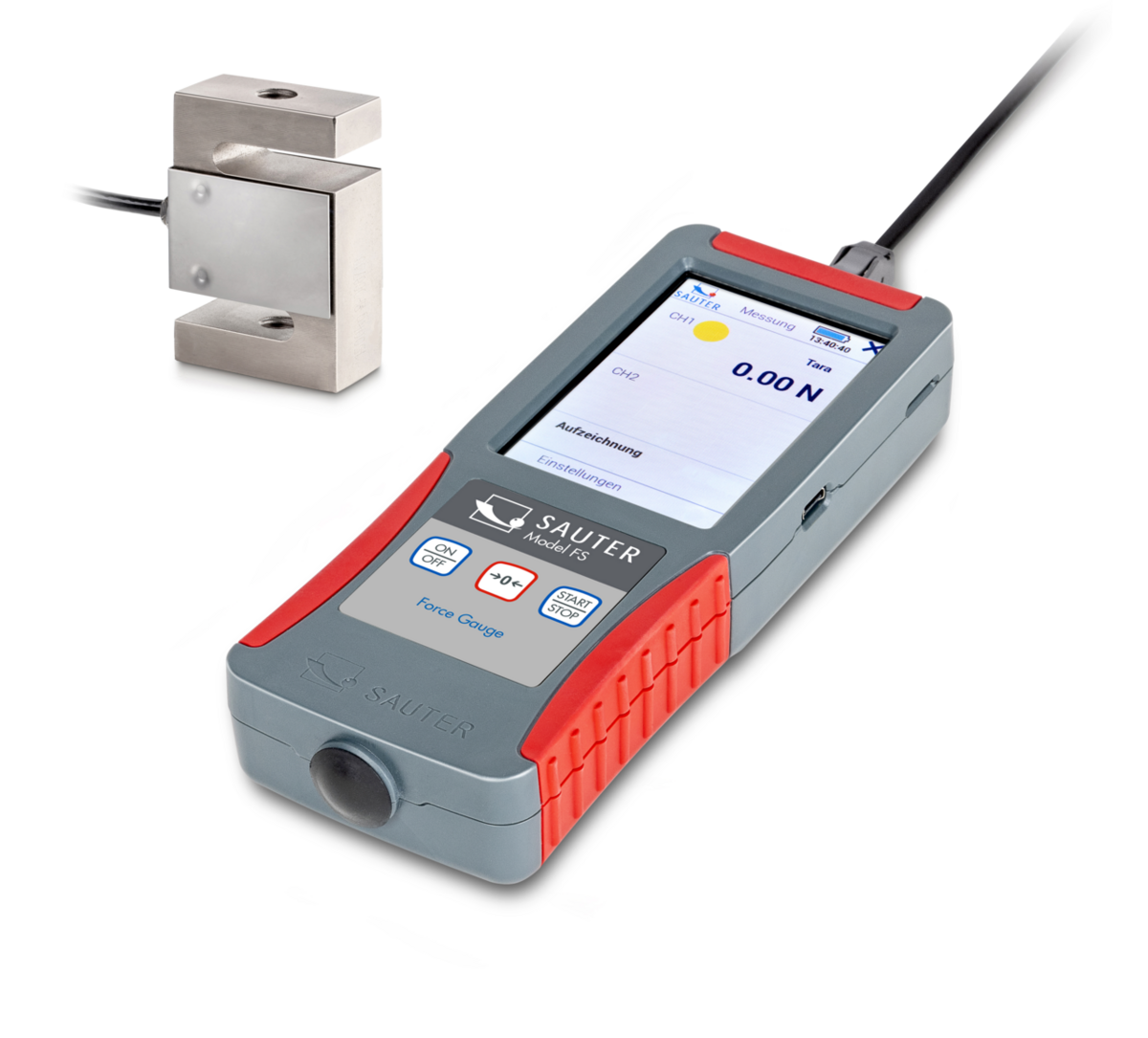 Kraftmessgeräte-Set SAUTER FS 2 mit externer Messzelle – 500 N bis 200 kN