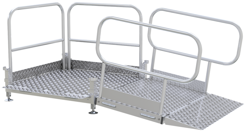 Mobile Zugangsrampe aus Aluminium, modular