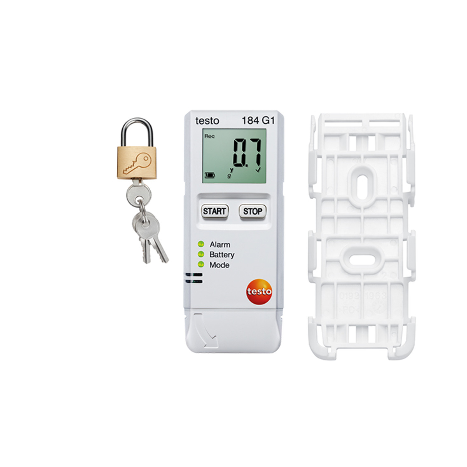 Datenlogger Erschütterung, Feuchte und Temperatur für Transportüberwachung testo 184 G1