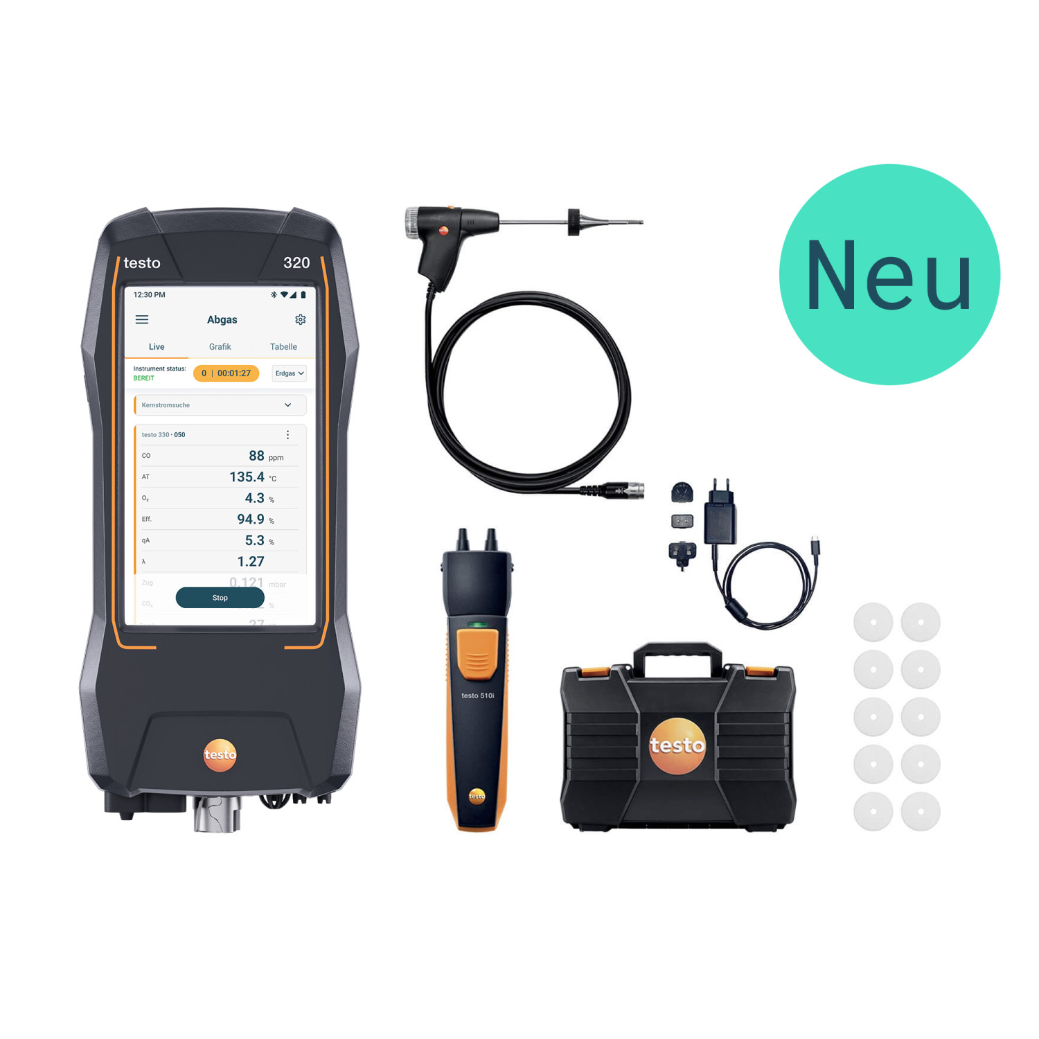 Abgasmessgerät testo 320 NG Abgasmessgerät - Allrounder-Set – Allrounder-Set