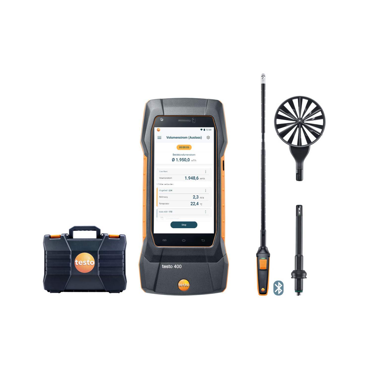 Klimamessgerät testo 400 Strömungs-Set mit 16 mm-Flügelradsonde