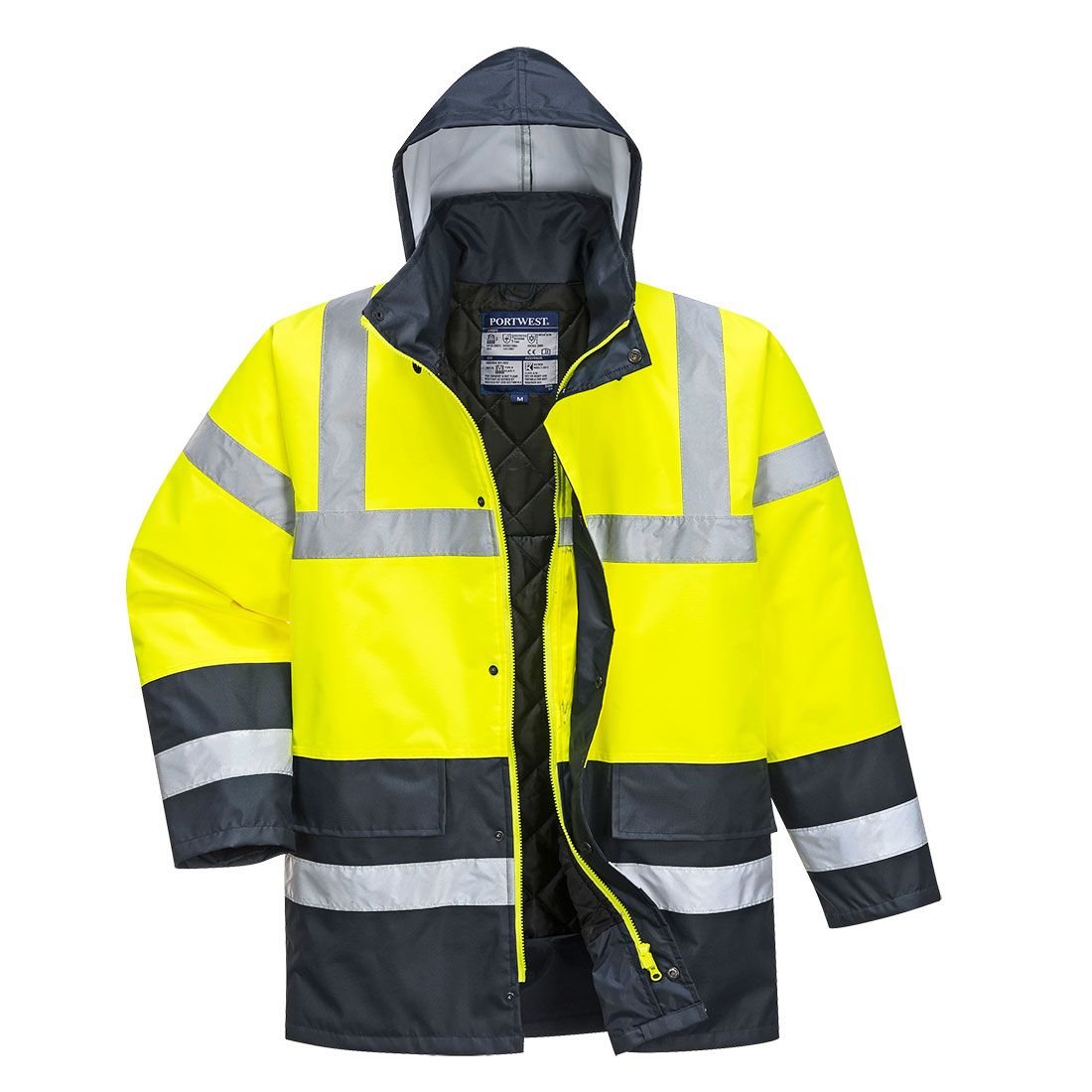 Hi-Vis Kontrast Winter Verkehrsjacke – Warnschutz Klasse 3 mit Kälteschutz EN 342 | Portwest S466
