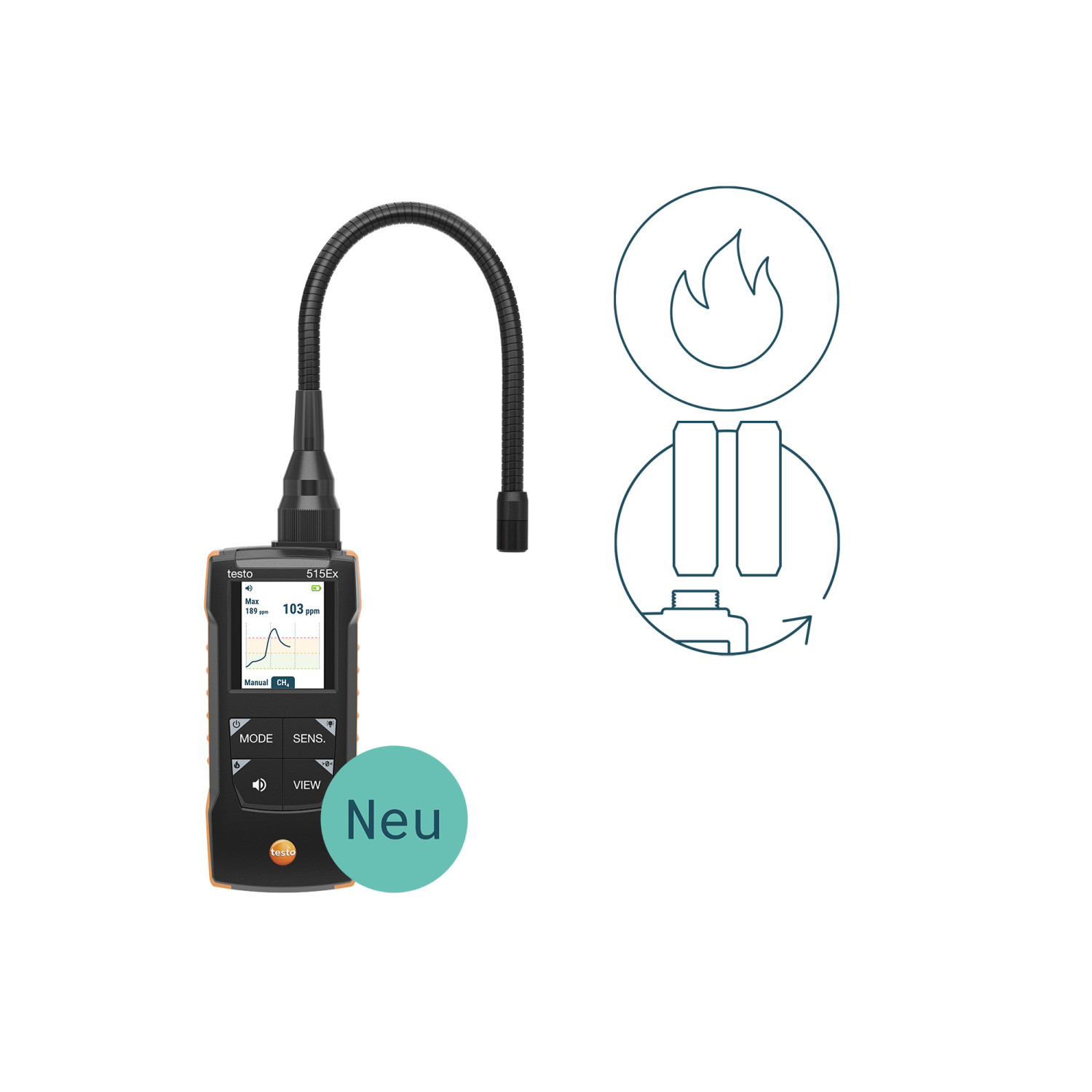 Lecksuchgerät testo 515 Ex – Kombi-Leckagedetektor – Gas