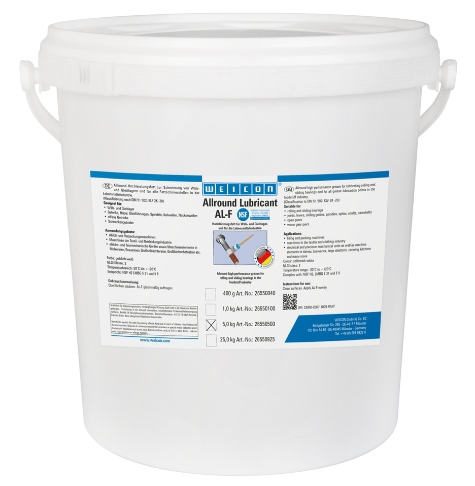 WEICON Allround-Lubricant 5 kg AL-F 5000, Hochleistungsfett