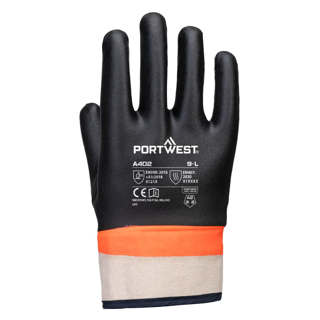 Grip PVC Sandy Double Dipped Handschuh – Kälteschutz nach EN 511 | Portwest A402