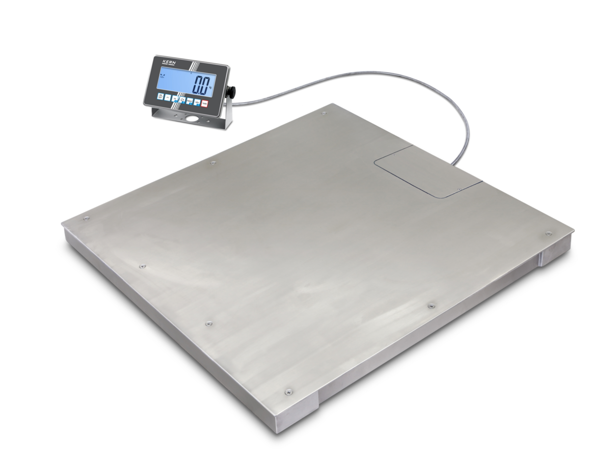Edelstahl-Bodenwaage KERN BXC – IP67/IP68, eichfähig, 600 kg bis 3 t