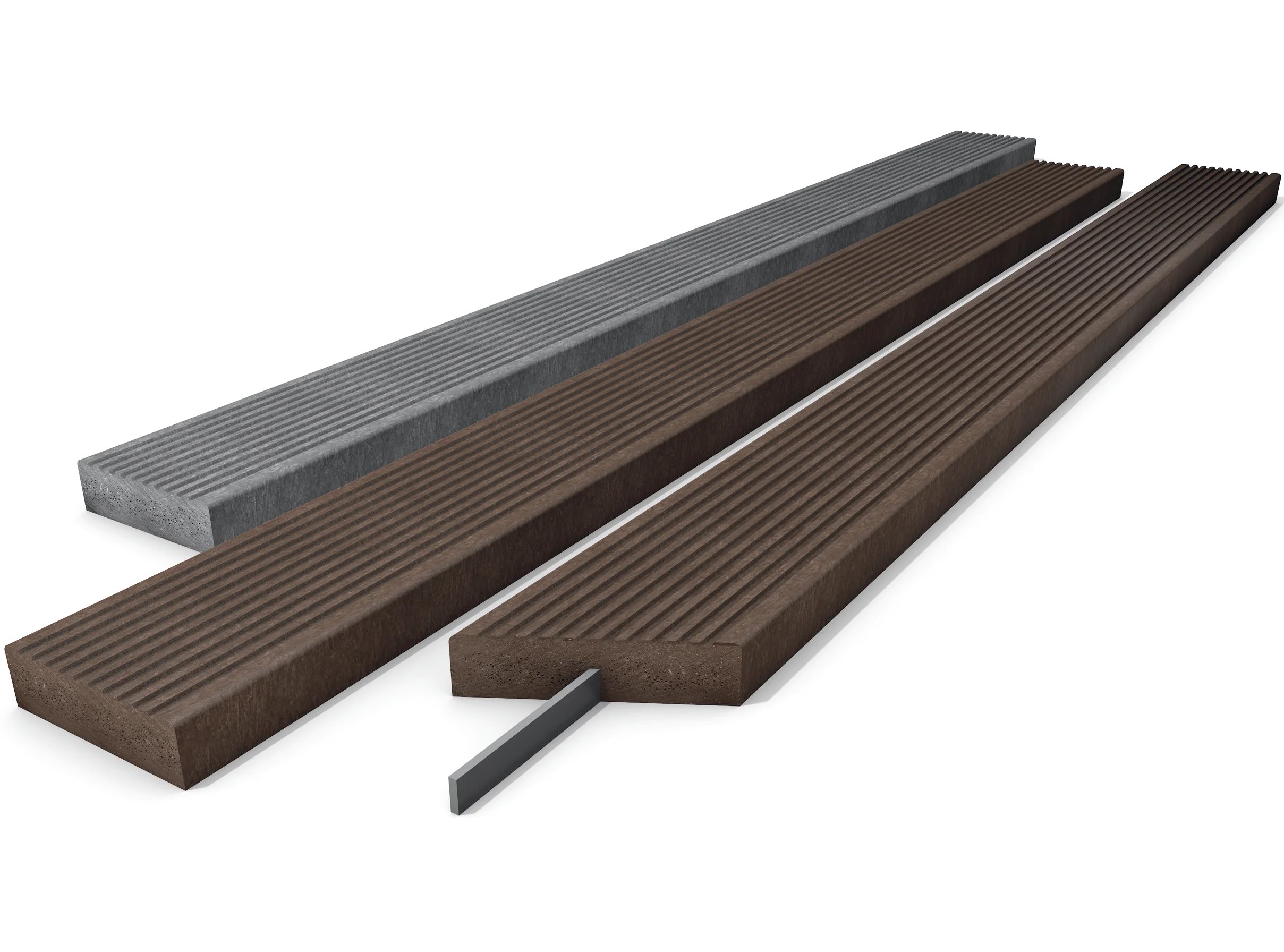 Stegbohle mit Riffelung aus Recycling-Kunststoff