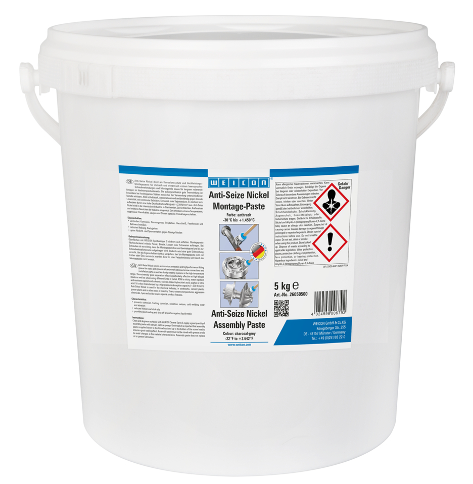 WEICON Anti-Seize ASN 5000 Nickel Montagepaste, 5 kg
