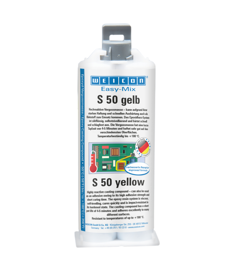 WEICON Easy-Mix S 50 gelb 50 ml, Epoxy Klebstoff