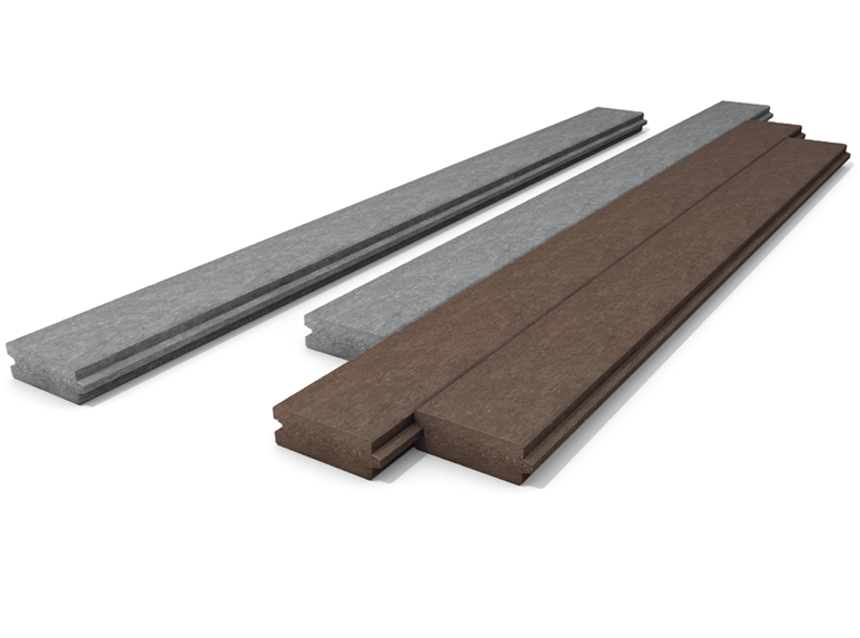 Brettprofil mit Nut und Feder aus Recycling-Kunststoff
