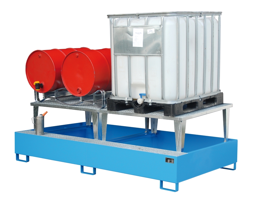 IBC-Auffangwanne mit Abfüllaufsatz