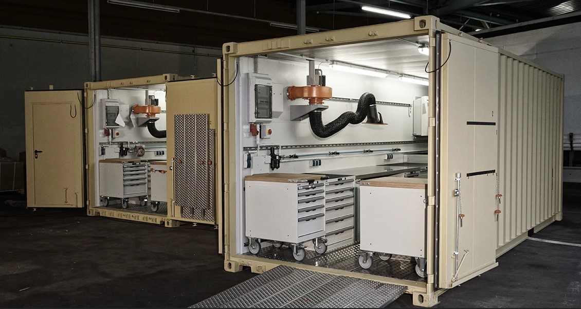 Werkstattcontainer, mobile Werkstatt
