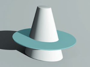 Betonsperre in Kegelform mit Sitzbank
