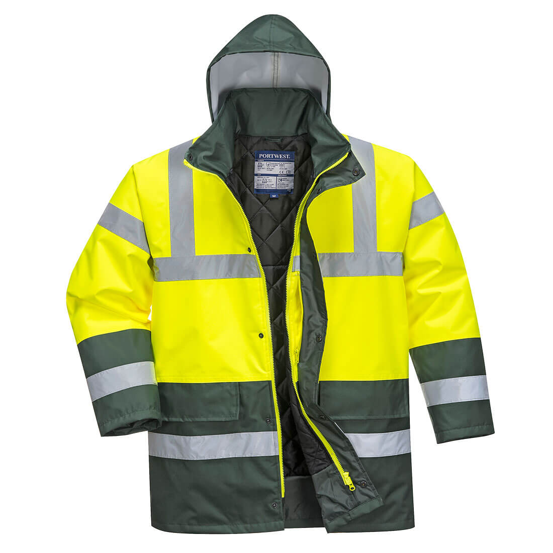Hi-Vis Kontrast Winter Verkehrsjacke – Warnschutz Klasse 3 mit Kälteschutz EN 342 | Portwest S466