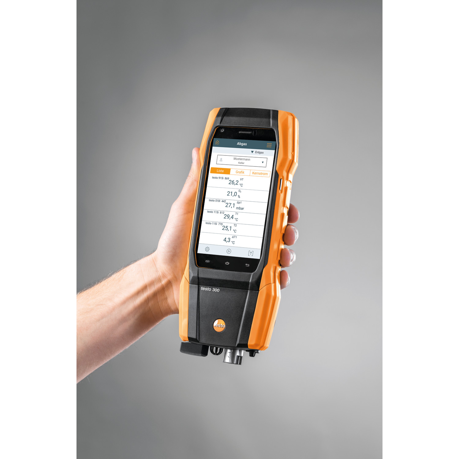Abgasmessgerät testo 300 – O₂, CO H₂-kompensiert bis 8.000 ppm, inkl. BT® Connector