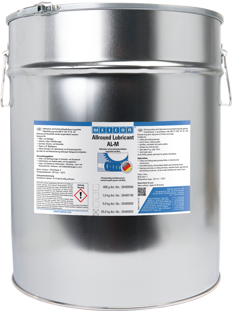 WEICON Allround-Lubricant 25kg AL-M 25000 Langzeitfett m.MoS2