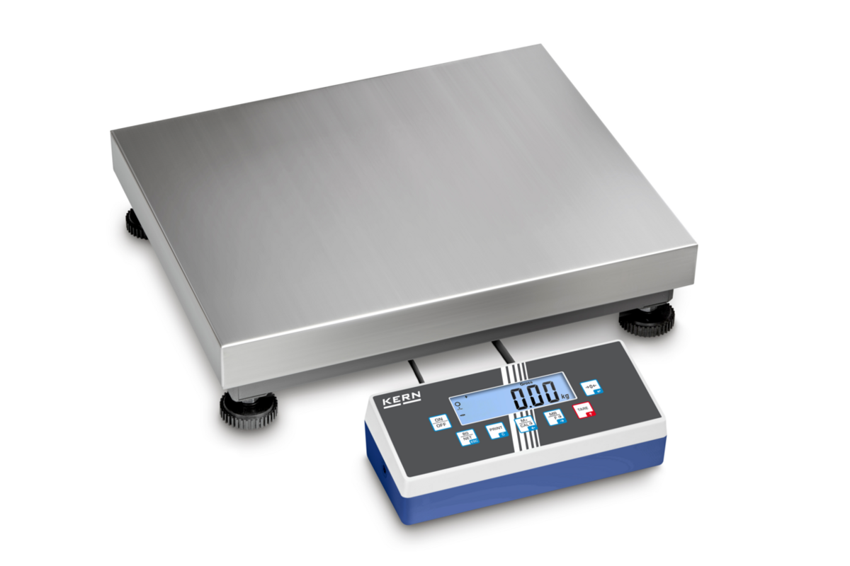 Plattformwaage KERN IOC – IP65-Industriewaage mit Schnittstellen, eichfähig, bis 600 kg