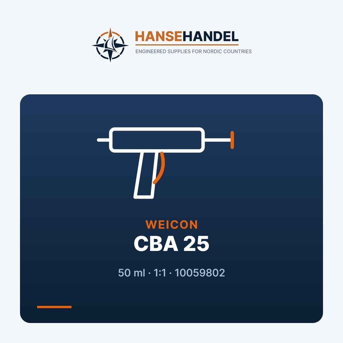 CBA 25 für 50ml Mixpac A & B-System Kartuschen, MV 1:1, Druckkraft 0,9kN, 5,2 bar lose