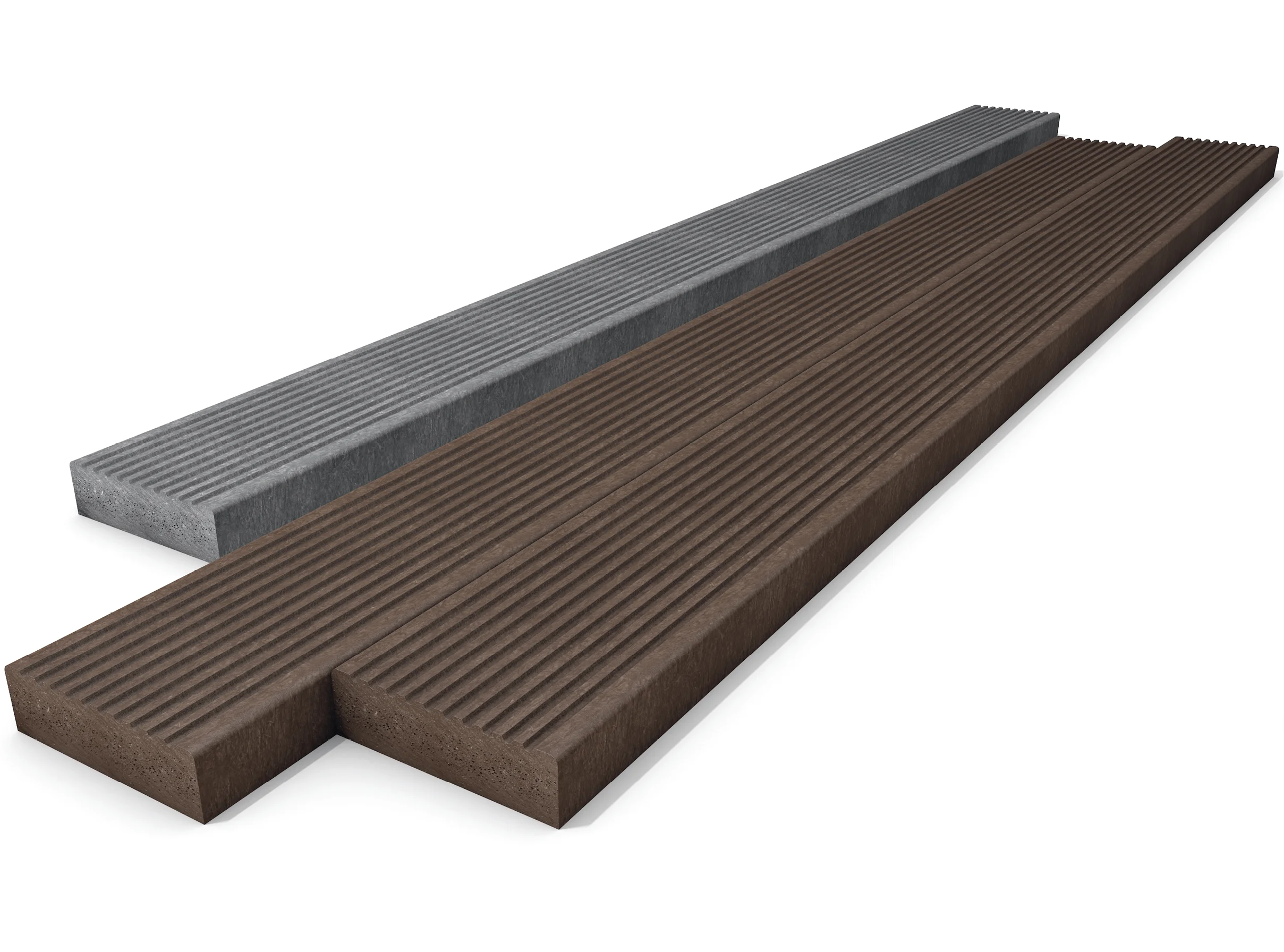 Stegbohle mit Riffelung aus Recycling-Kunststoff