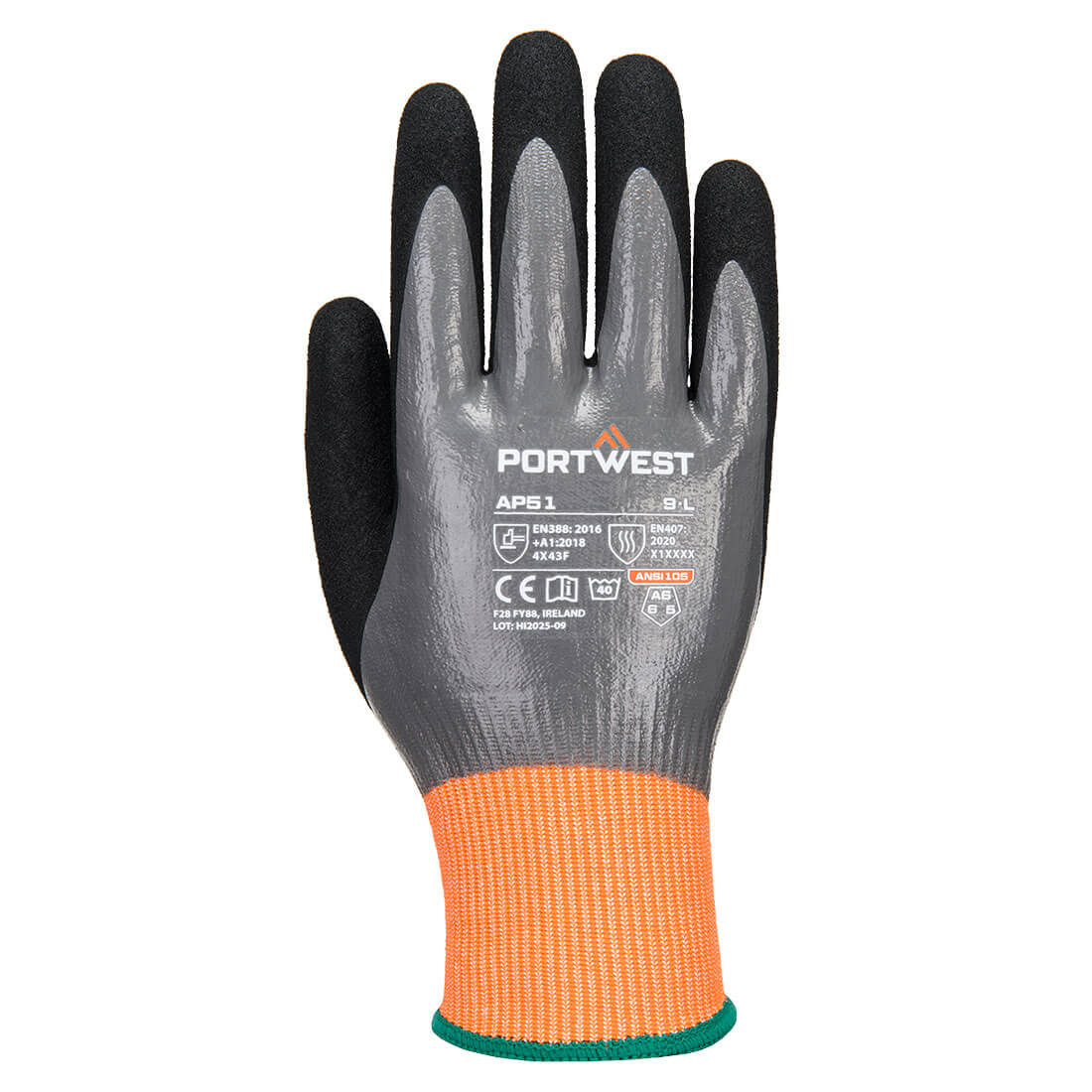 Cut F15 Nitril-Aqua Handschuh – Schnittschutz F nach EN 388 | Portwest AP51