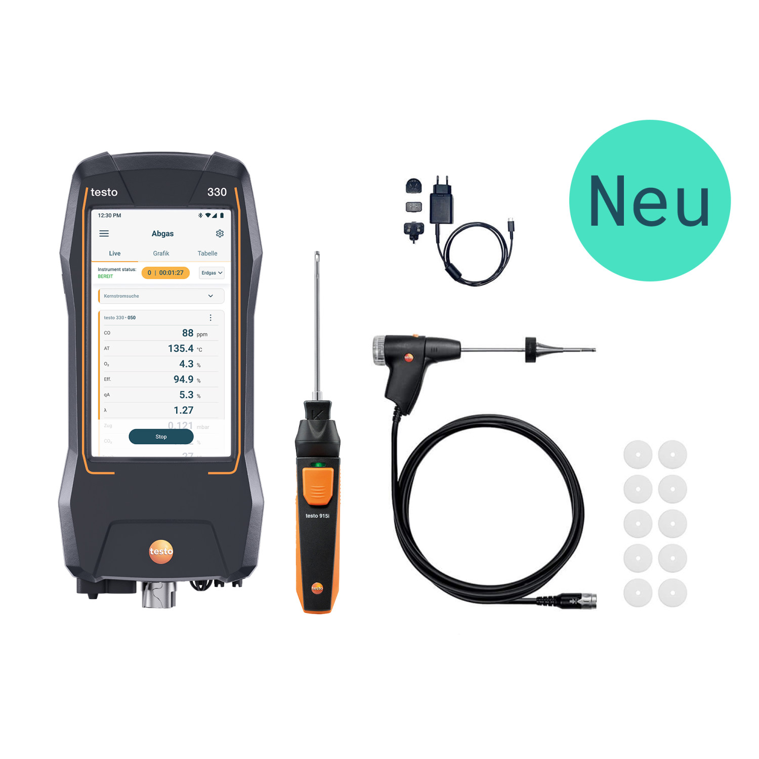 Abgasmessgerät testo 330 SE NG Abgasmessgeräte – Set