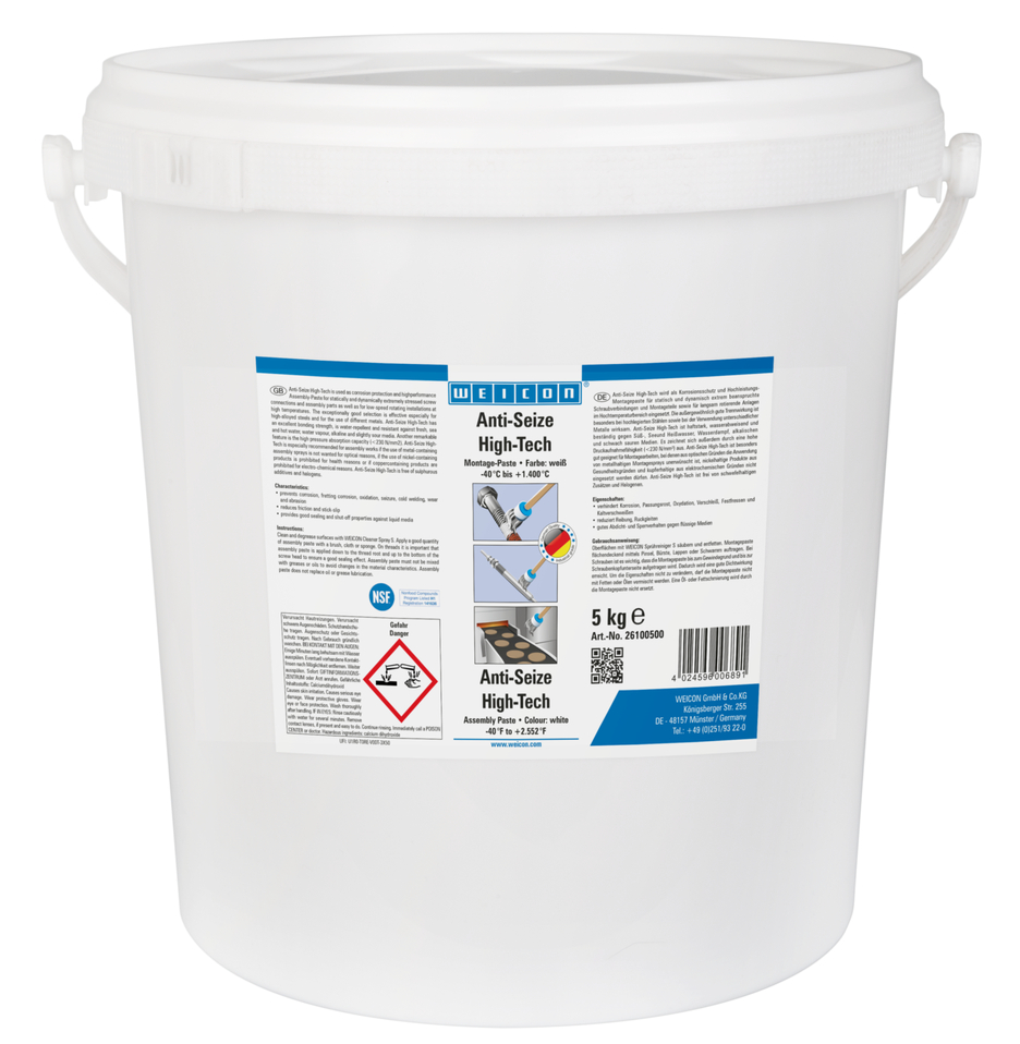 WEICON Anti-Seize ASW 5000 5 kg, High-Tech Montagepaste