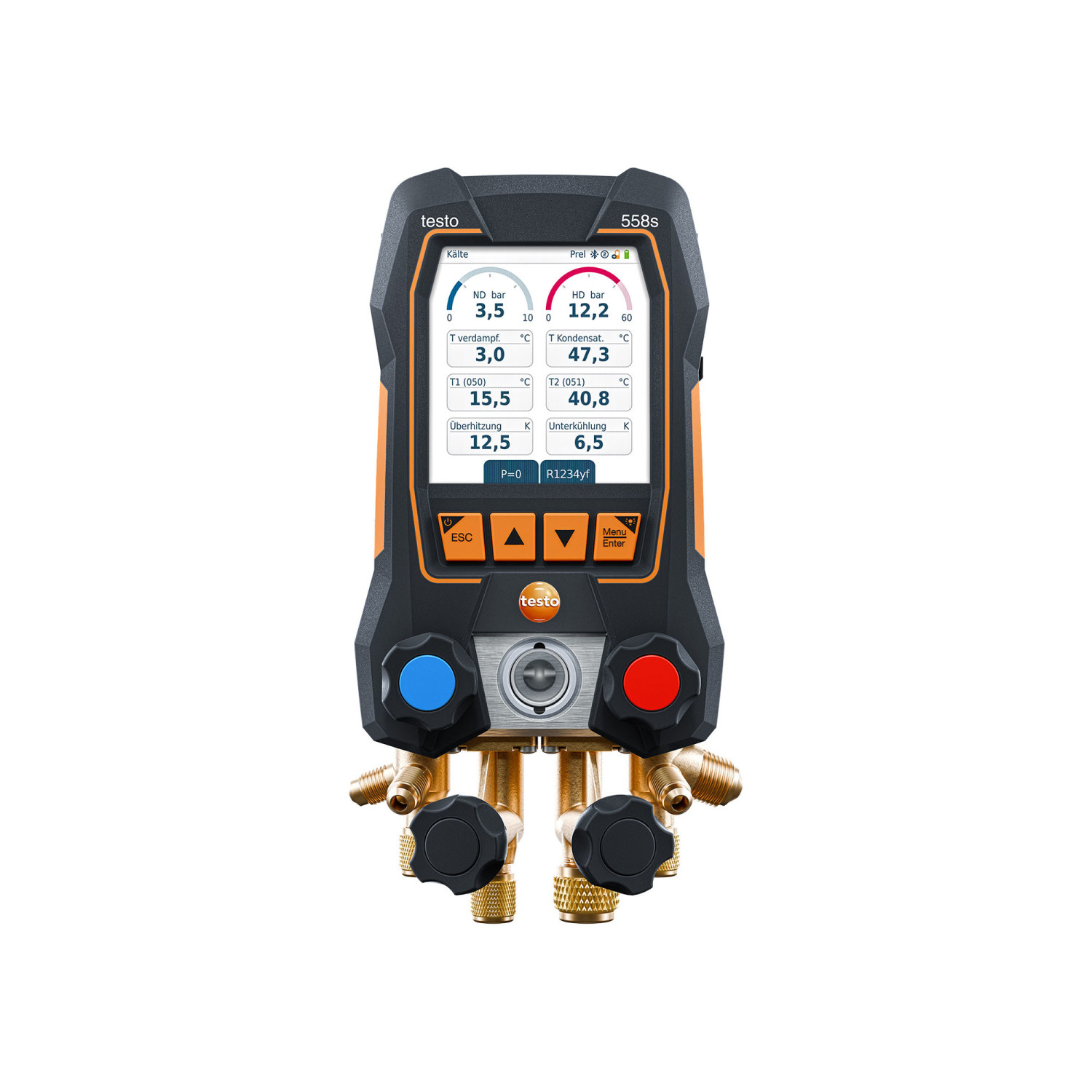 Digitale Monteurhilfe testo 558s mit 4-Wege-Ventilblock und Touchscreen (Art.-Nr. 0564 5581)