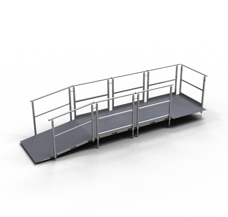 Mobile Zugangsrampe aus Aluminium, modular