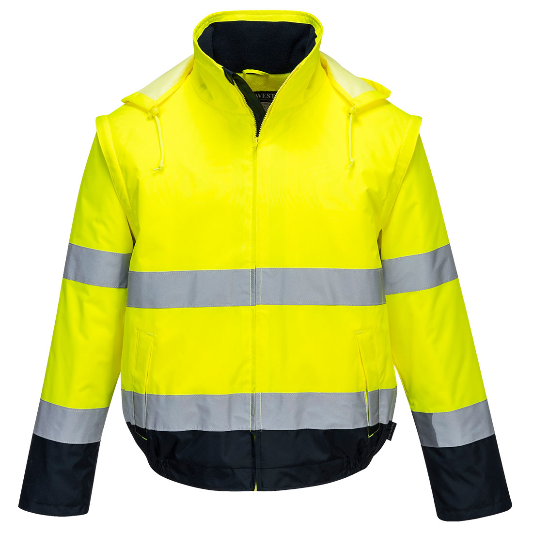 Leichte Hi-Vis Kontrast 2-in-1 Pilotjacke Essential – Warnschutz Klasse 3 mit Kälteschutz EN 342 | Portwest C464