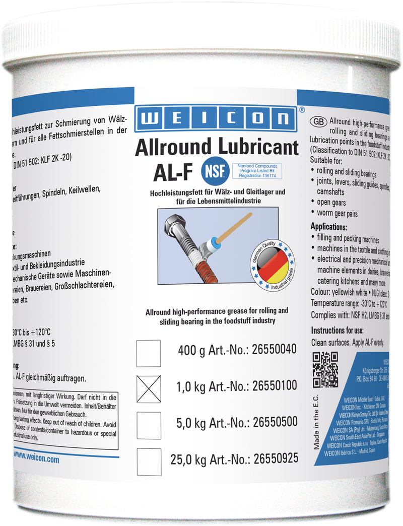 WEICON Allround-Lubricant 1 kg AL-F 1000, Hochleistungsfett