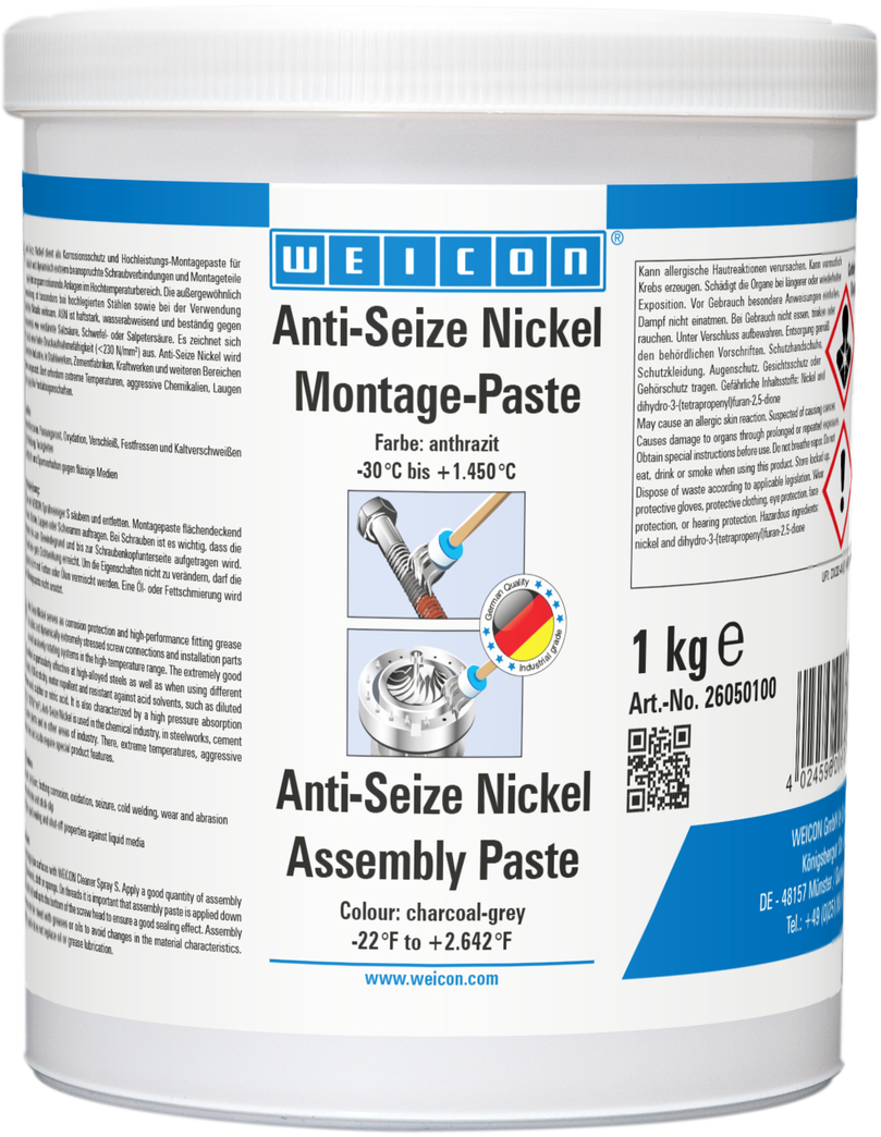 WEICON Anti-Seize ASN 1000 Nickel Montagepaste, 1 kg