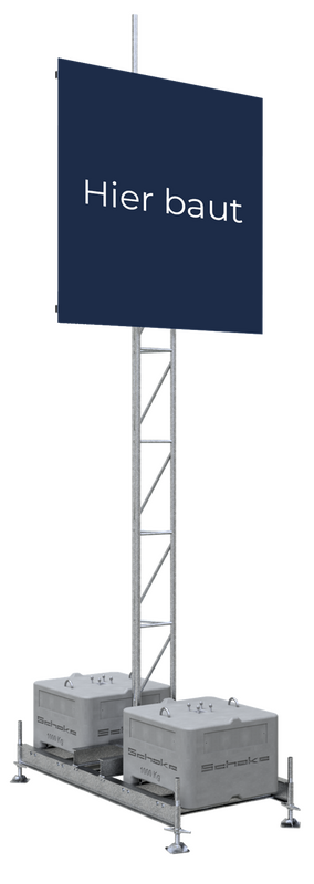 Werbetafel-Aufstellvorrichtung mit Gitterrohrmast