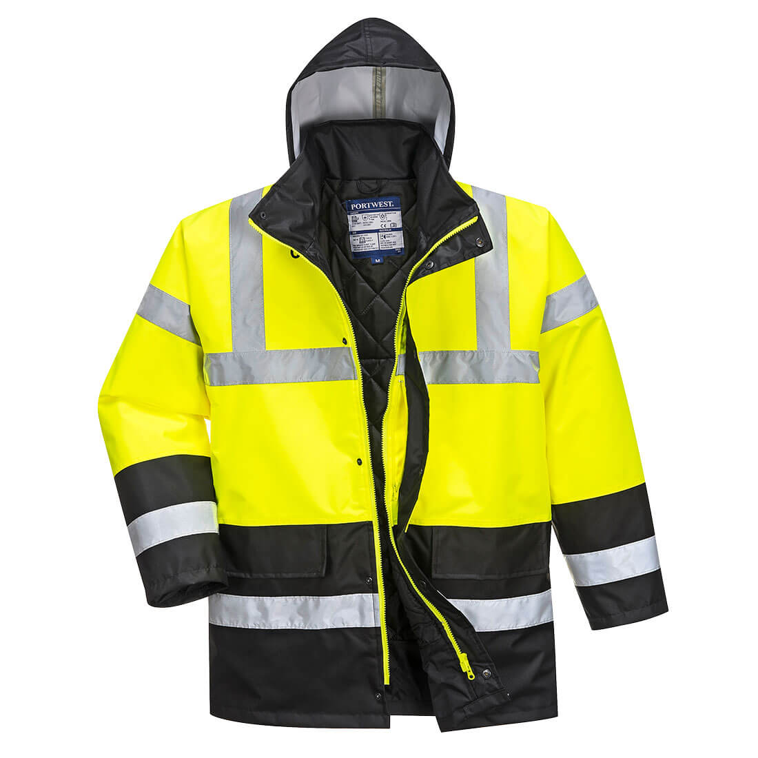 Hi-Vis Kontrast Winter Verkehrsjacke – Warnschutz Klasse 3 mit Kälteschutz EN 342 | Portwest S466