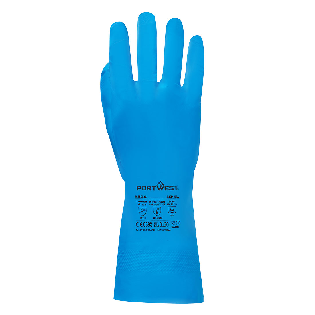 Nitril Handschuh für die Lebensmittelindustrie – Chemikalienschutz EN ISO 374-1 Typ A | Portwest A814