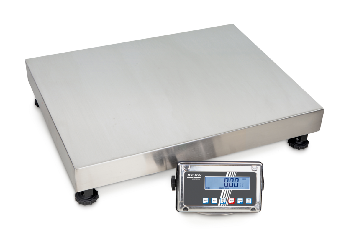 Plattformwaage KERN SFE – Edelstahl-Auswertegerät IP65, eichfähig, 6 kg bis 300 kg