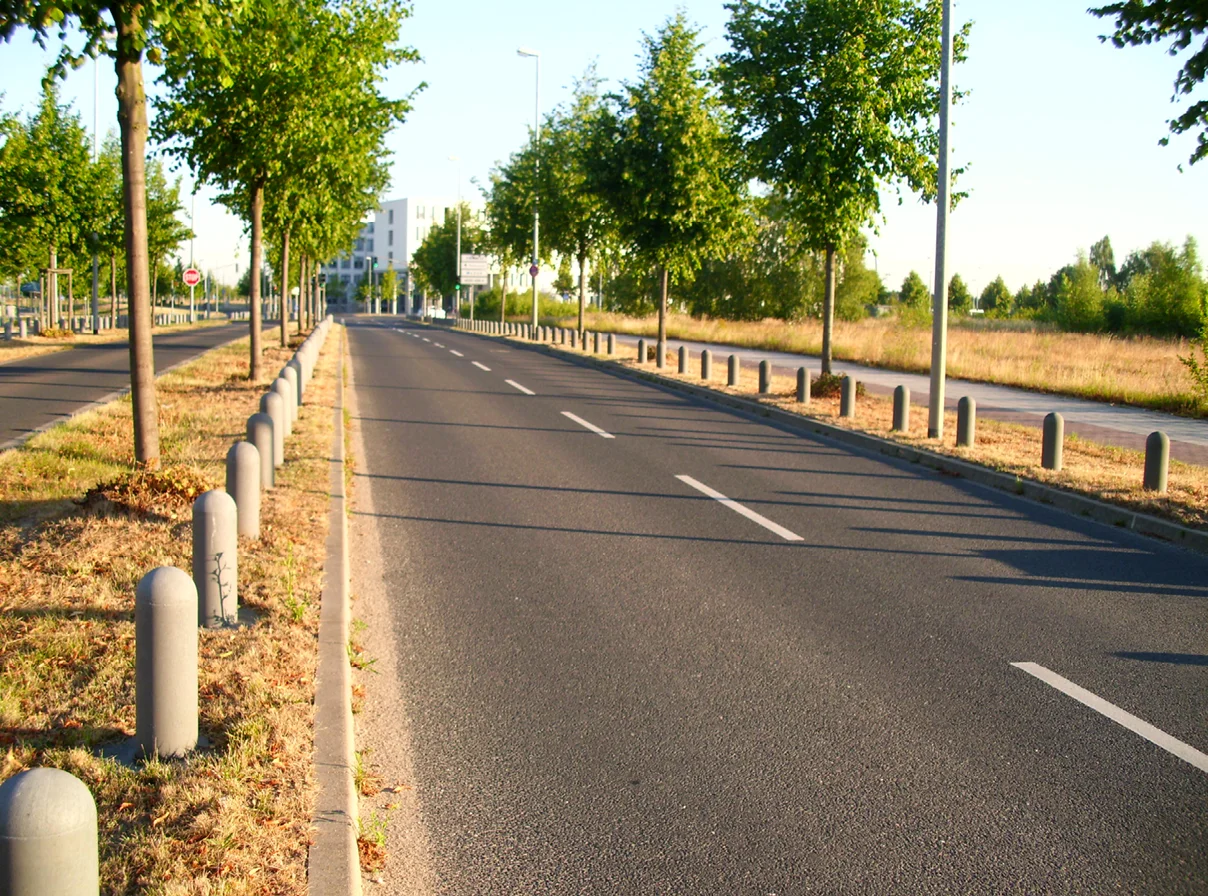 Poller mit Halbkugelkopf aus Recycling-Kunststoff